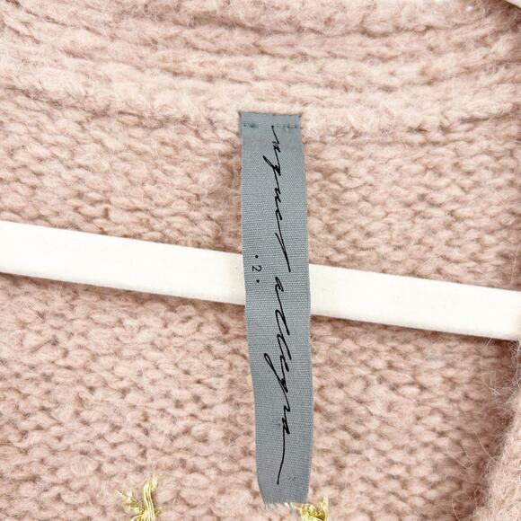 Raquel Allegra Womens Friendship + Love + Truth Alpaca Wool Cardigan Sweater M - Picture 5 of 9